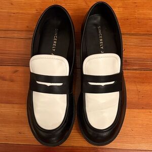 Black and White Loafers